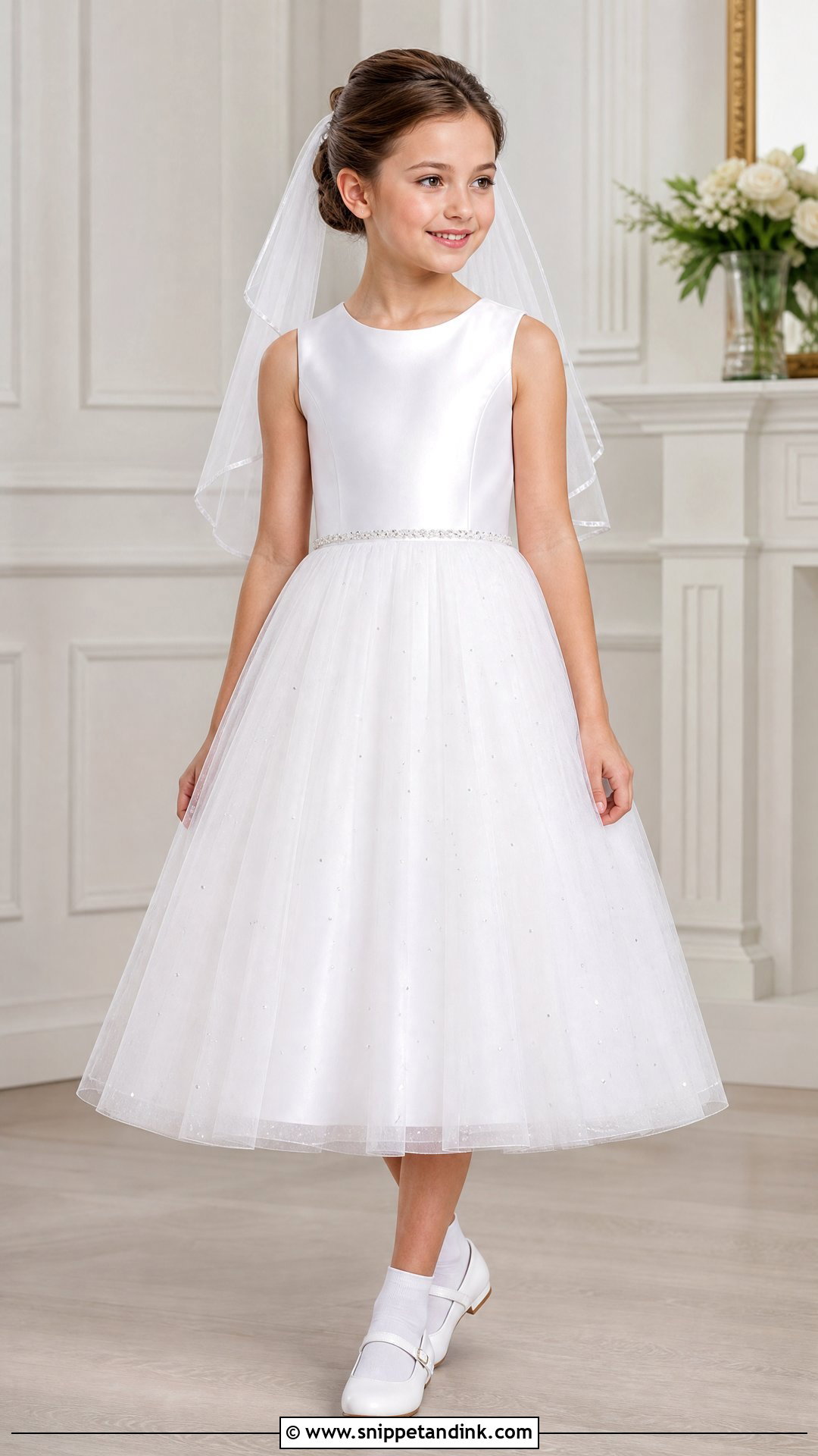 Crystal Accent First Communion Dress - Snippet and Ink - 20 Designer First Communion Dresses