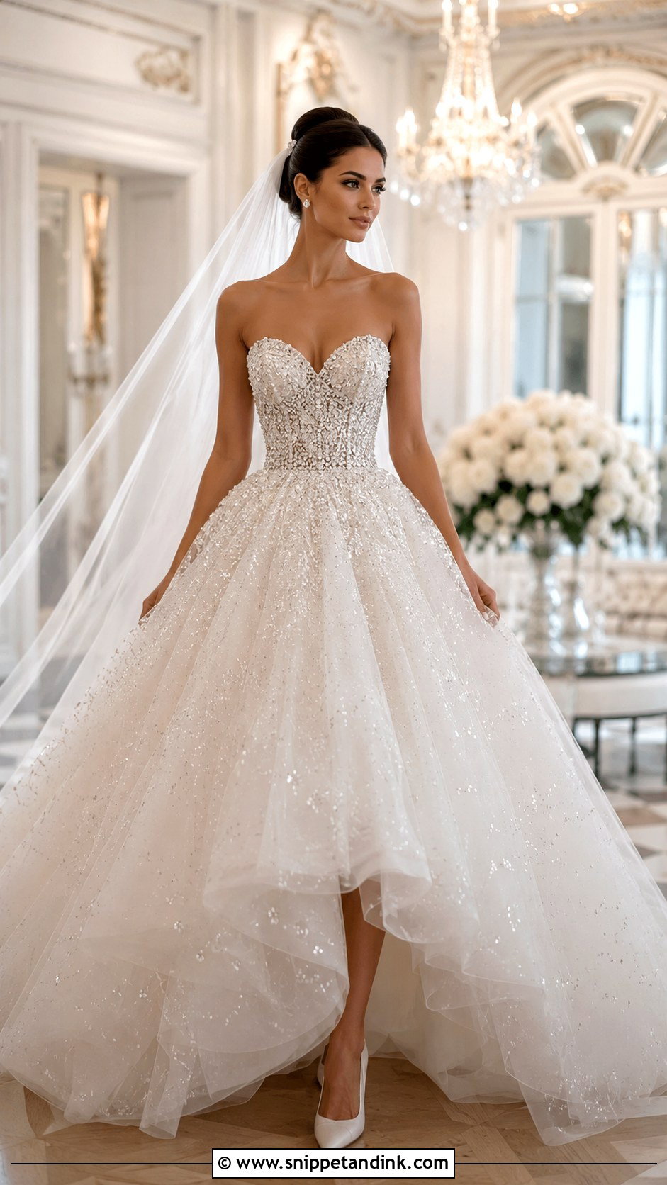 Crystal Ball Gown Wedding Dress - Snippet and Ink - 20 Bling Wedding Dresses
