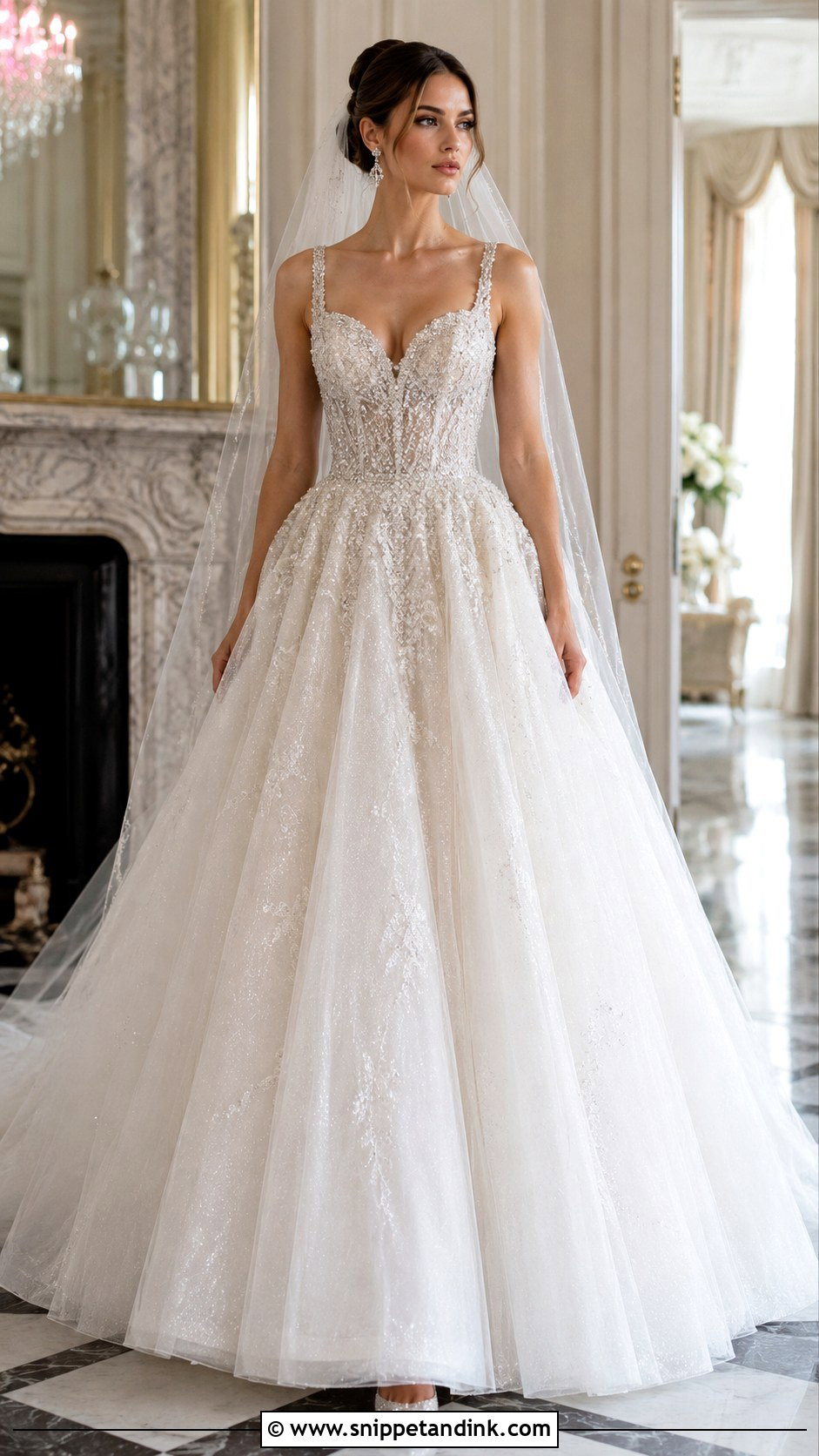 Crystal Ball Gown Wedding Dress - Snippet and Ink - 25 Bling Wedding Dress Ideas