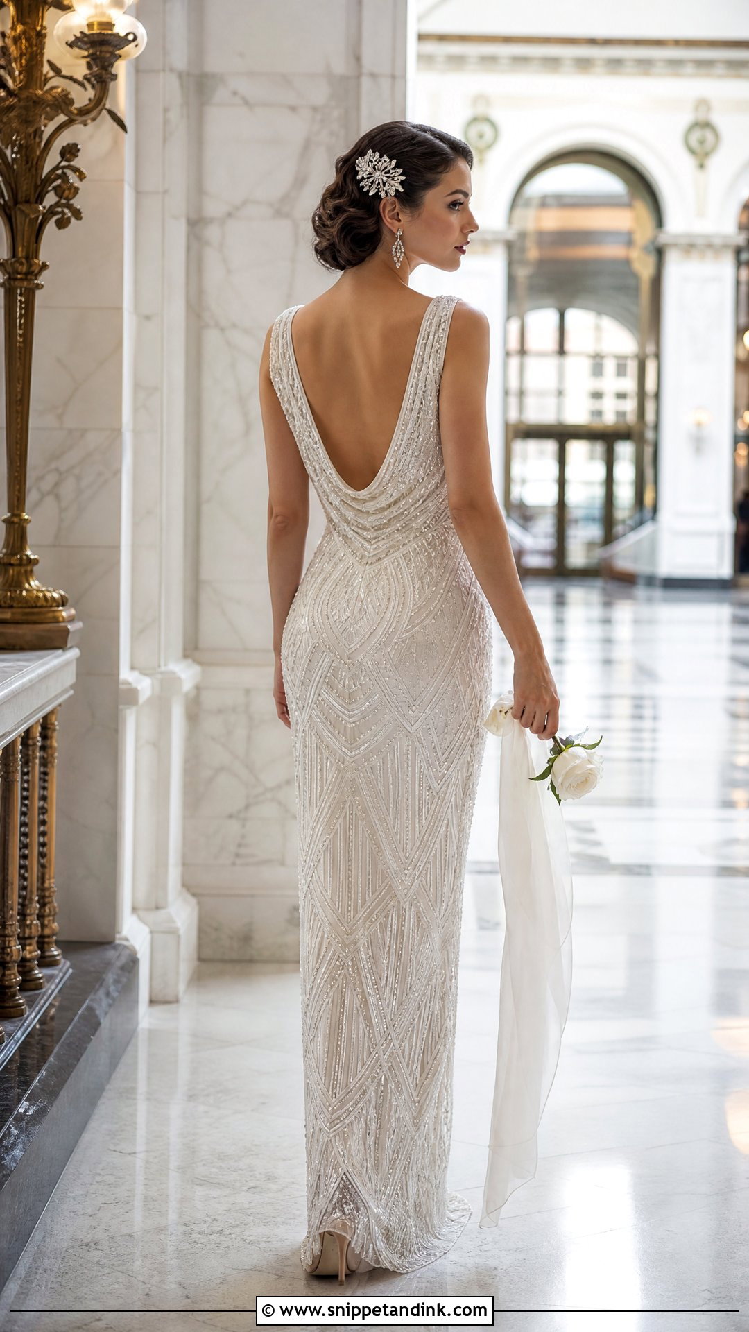 Crystal Beaded Art Deco Wedding Dress - Snippet and Ink - 25 Crystal Beaded Wedding Dress Ideas