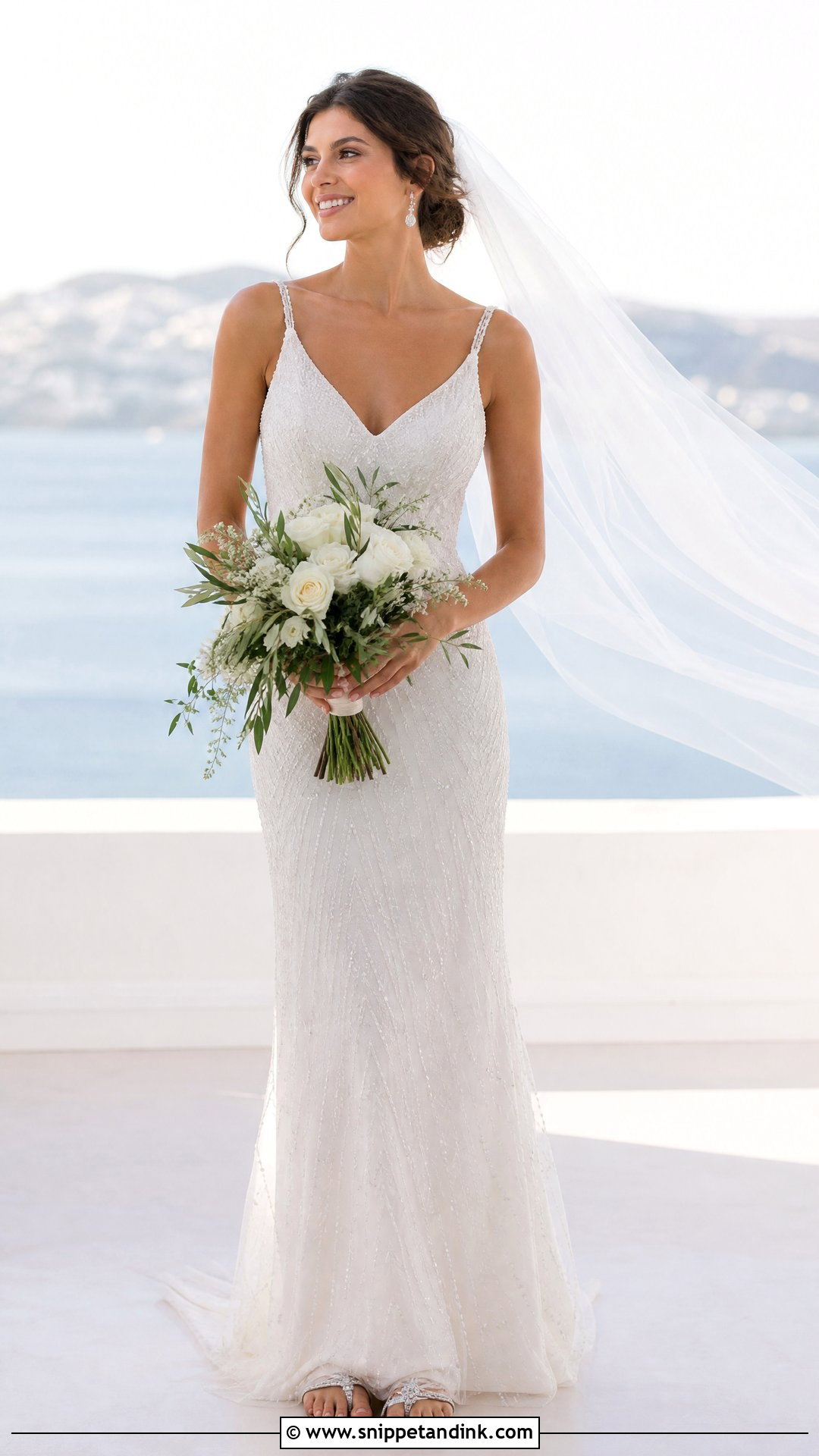 Crystal Beaded Beach Wedding Dress - Snippet and Ink - 25 Crystal Beaded Wedding Dress Ideas