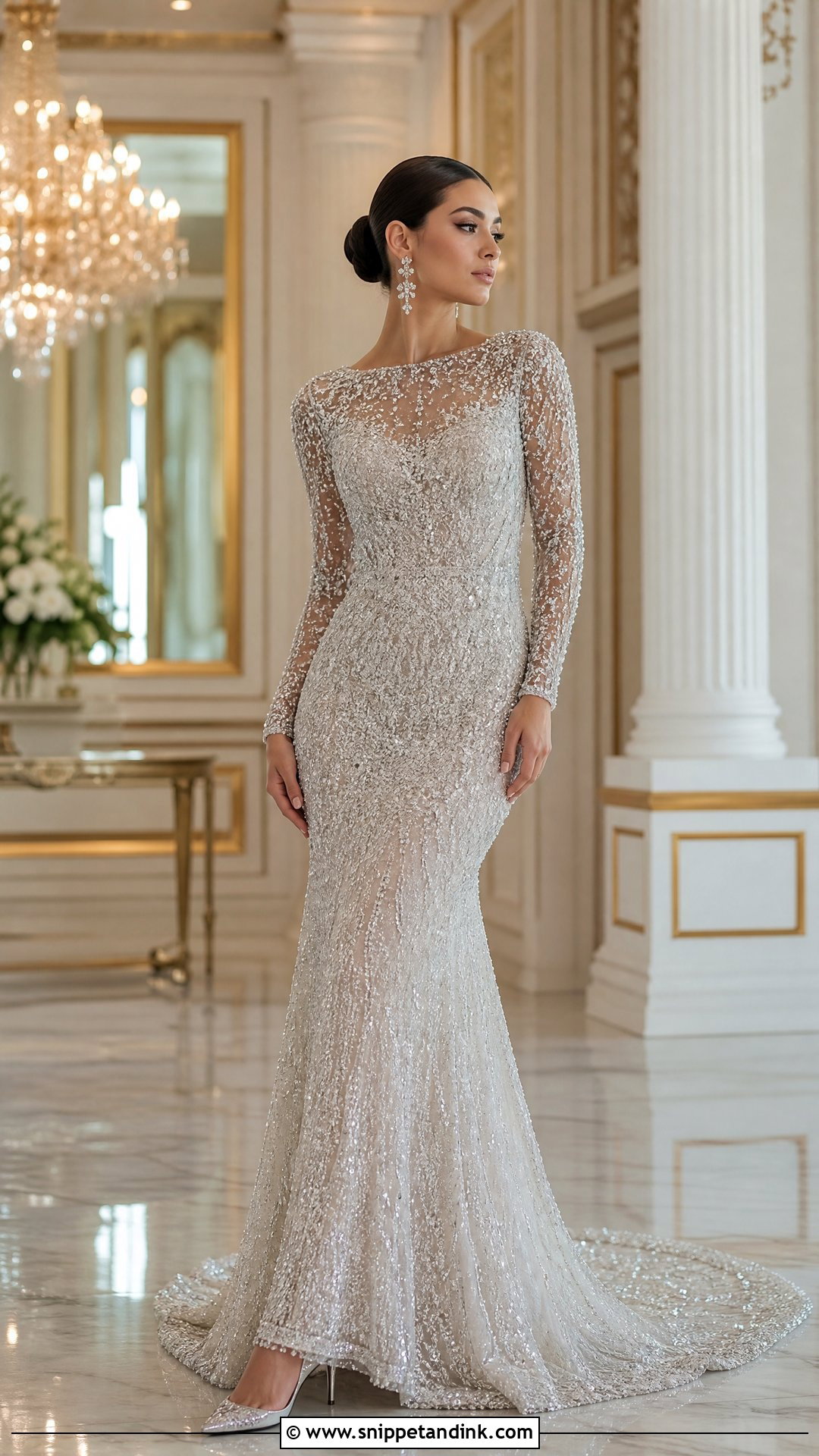 Crystal Beaded Glam Wedding Dress - Snippet and Ink - 25 Crystal Beaded Wedding Dress Ideas