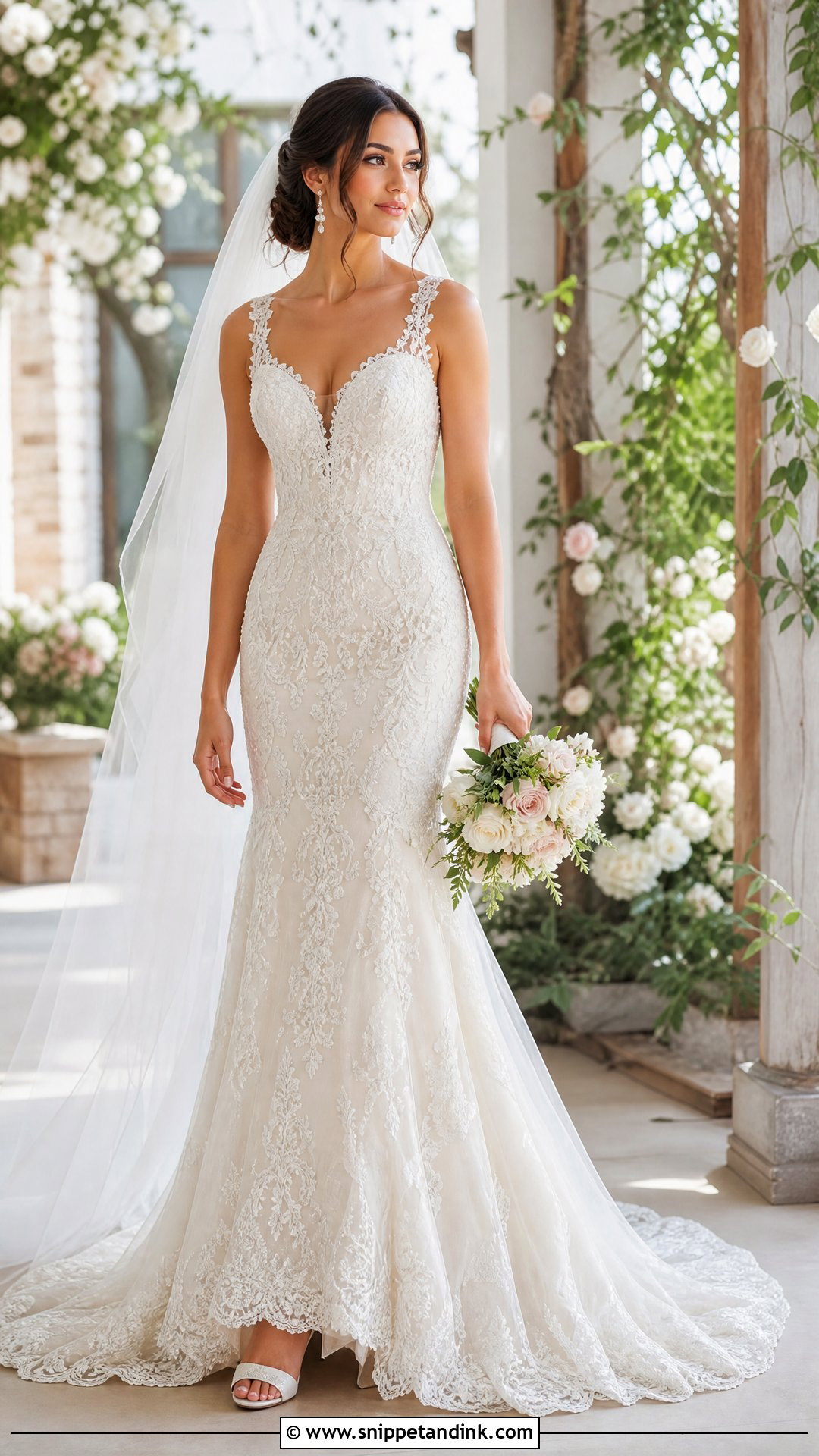 Crystal Beaded Lace Wedding Dress - Snippet and Ink - 25 Crystal Beaded Wedding Dress Ideas