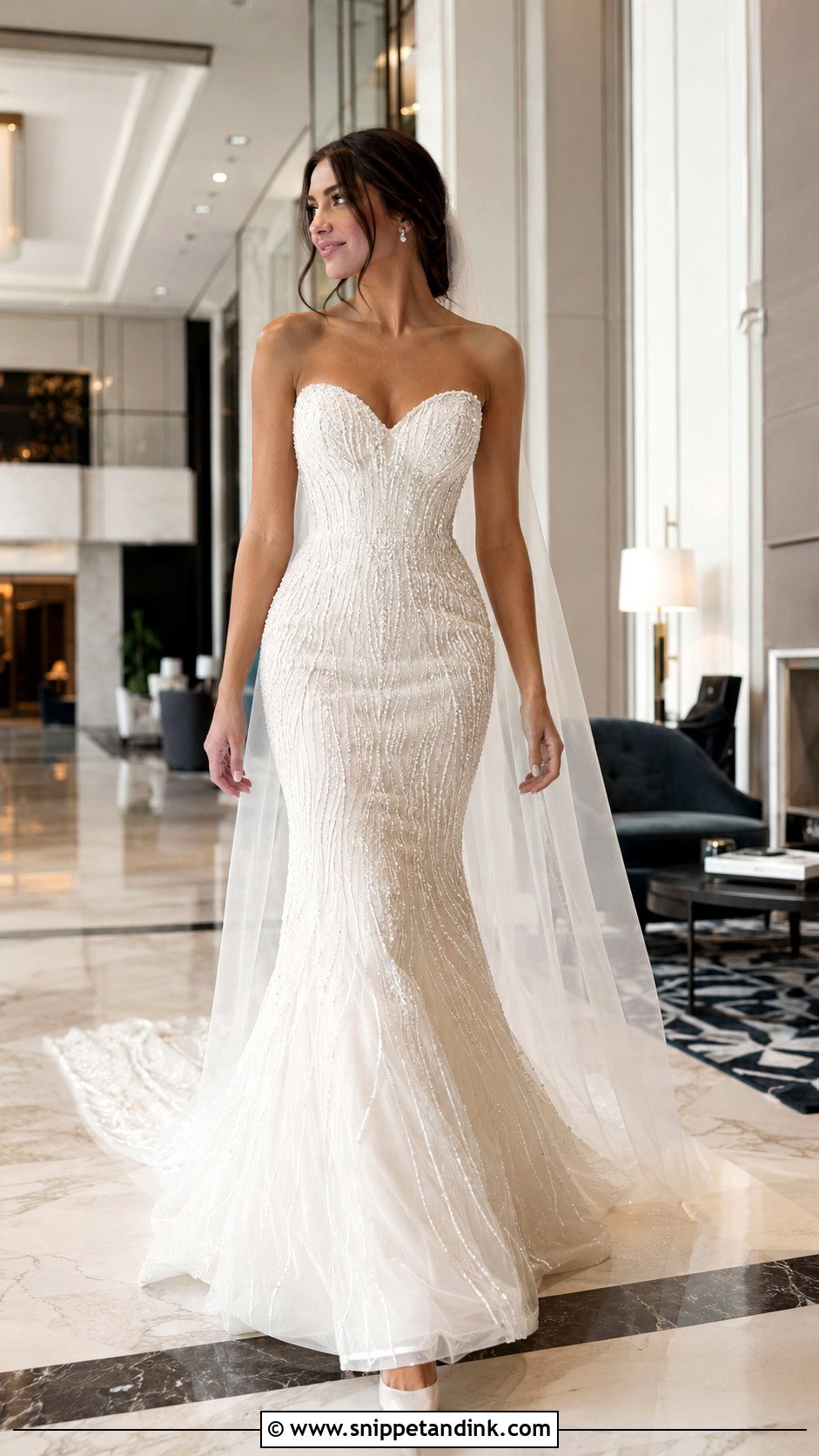 Crystal Beaded Mermaid Gown - Snippet and Ink - 20 Beaded Bridal Gown Ideas