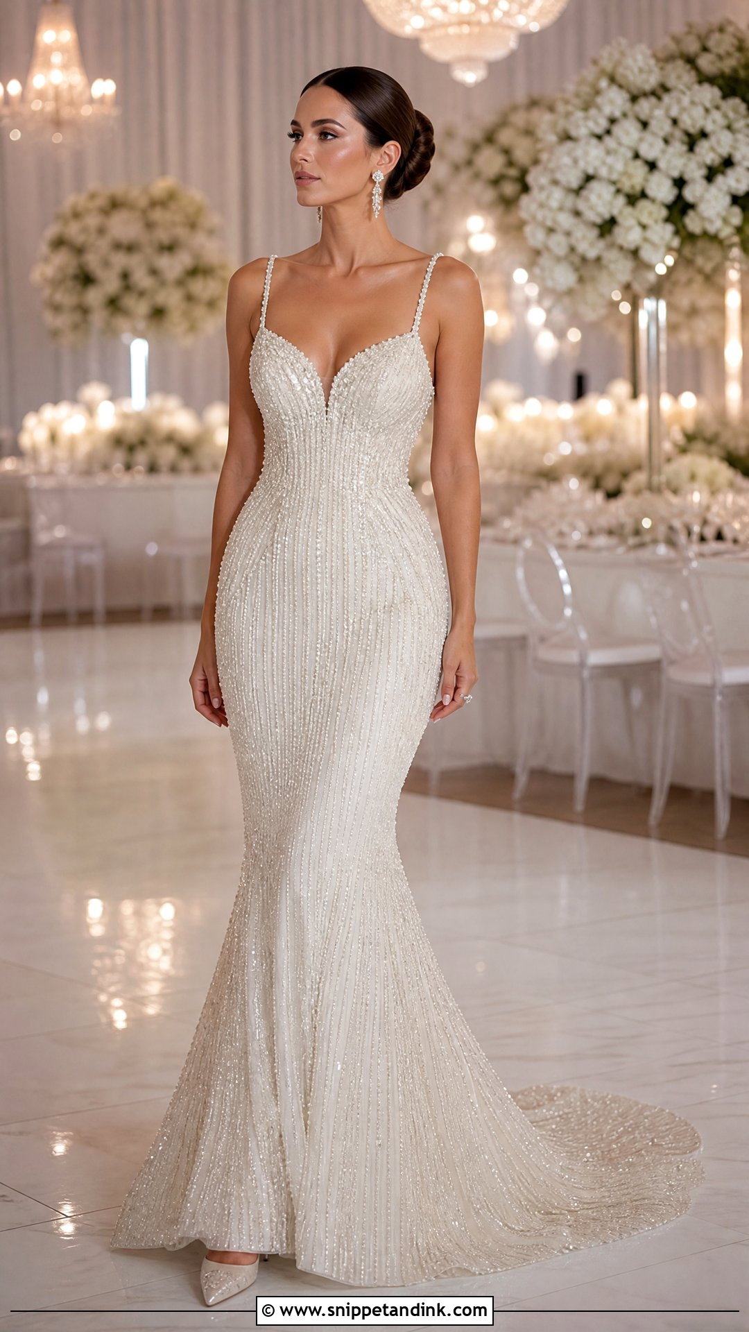 Crystal Beaded Mermaid Wedding Dress - Snippet and Ink - 25 Crystal Beaded Wedding Dress Ideas