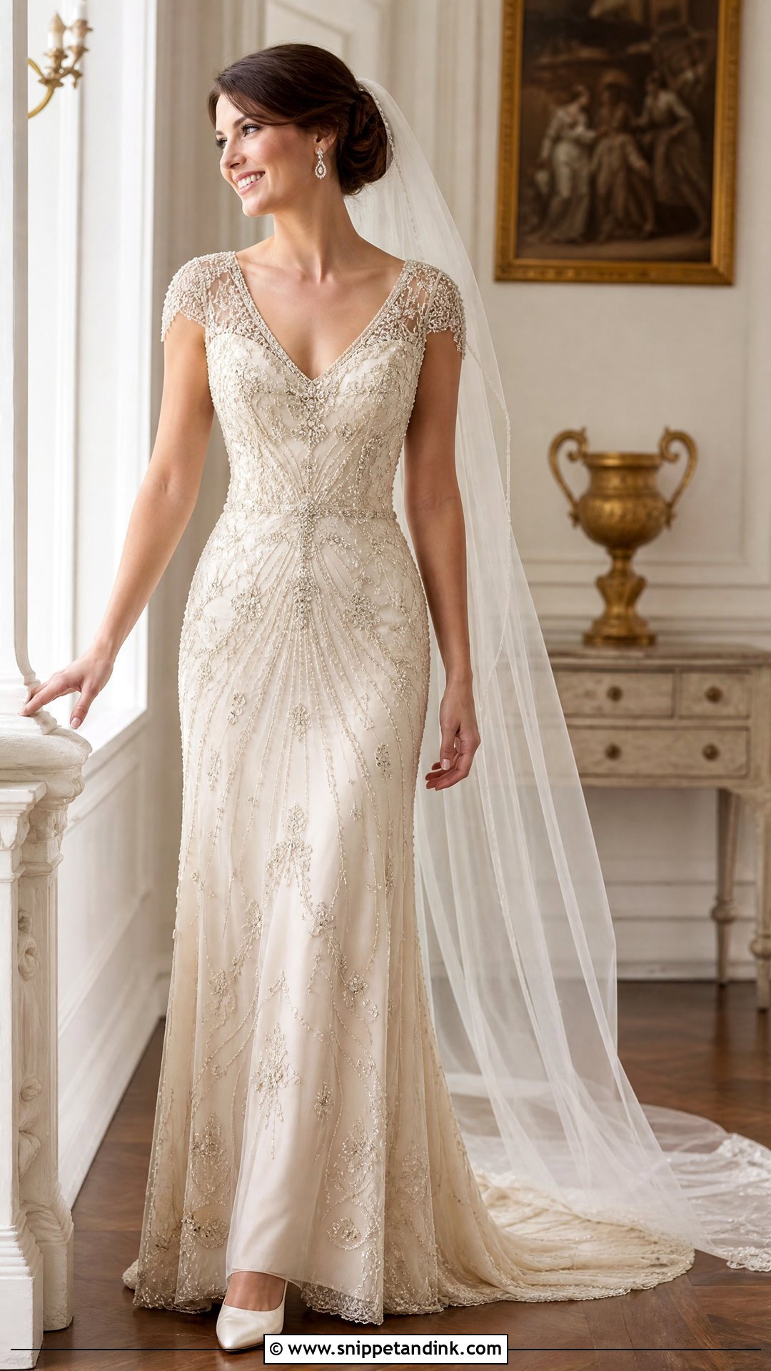 Crystal Beaded Vintage Wedding Dress - Snippet and Ink - 25 Crystal Beaded Wedding Dress Ideas