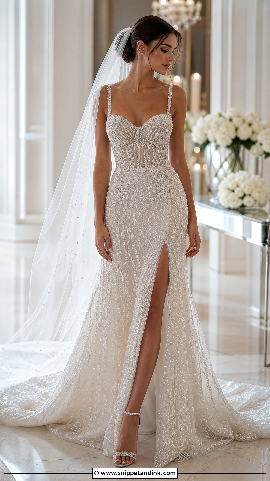 Crystal Beaded Wedding Dress - Snippet and Ink - 25 Beaded Wedding Gowns