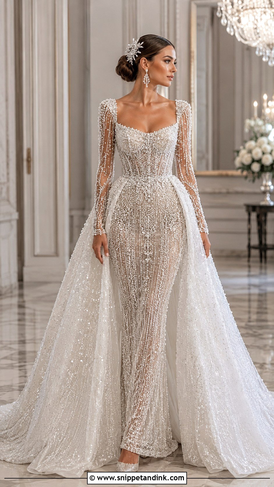 Crystal Beaded Wedding Dress - Snippet and Ink - 20 Maximalist Wedding Dress Ideas