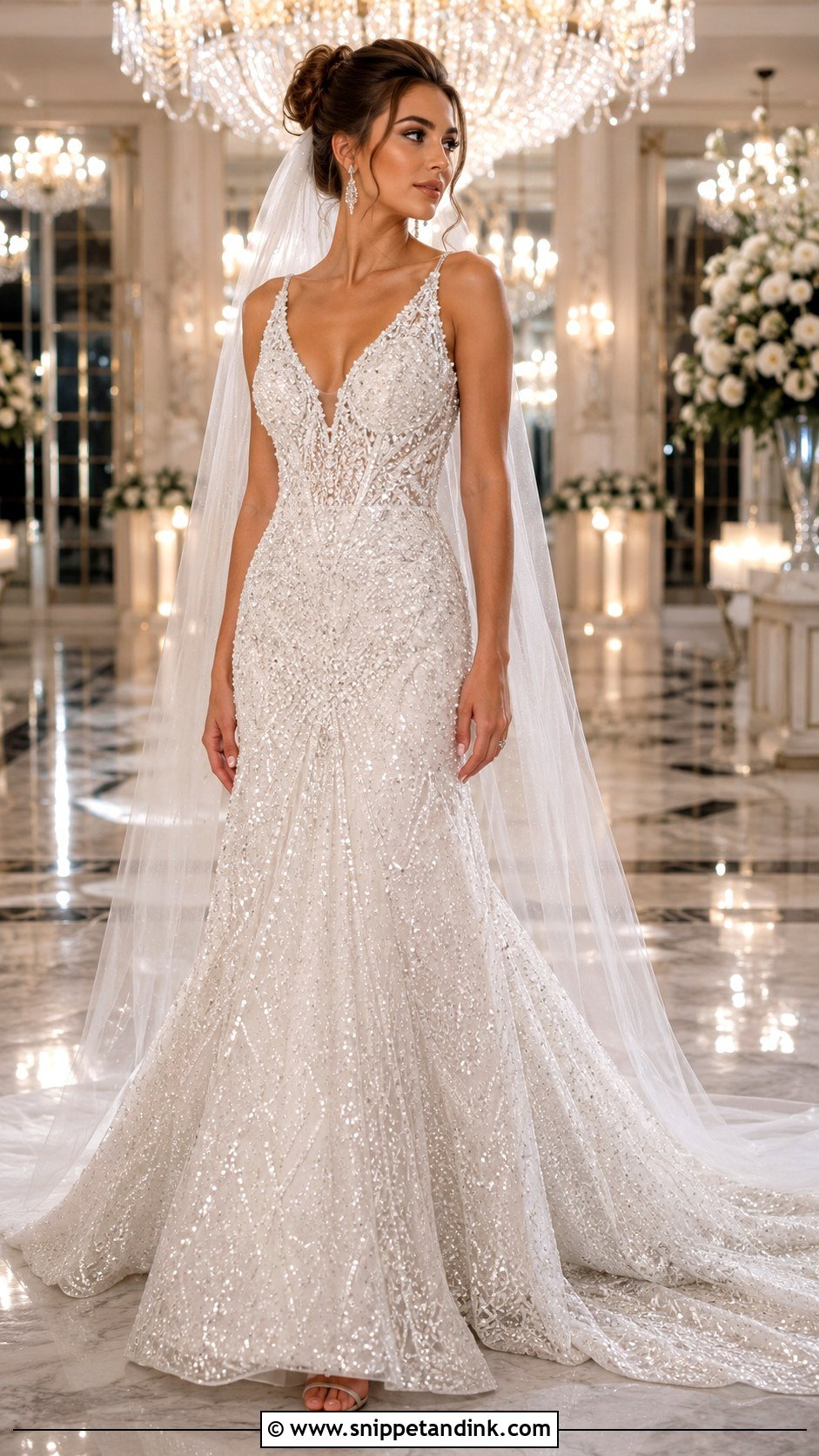 Crystal Beaded Wedding Dress - Snippet and Ink - 20 Dramatic Wedding Dresses