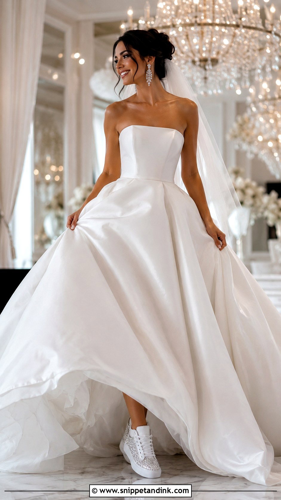 Crystal Bride Sneakers With Ball Gown - Snippet and Ink - 25 Bride Sneakers Ideas