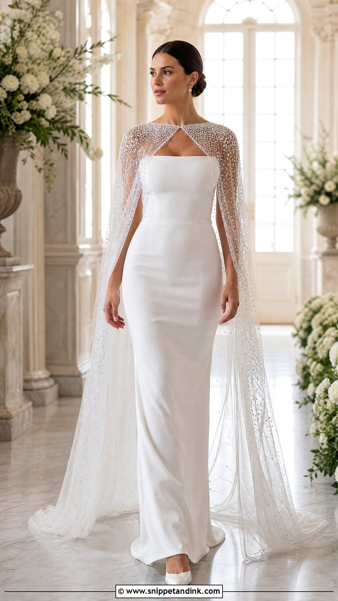 Crystal Cape Wedding Dress - Snippet and Ink - 20 Wedding Dress Crystals Ideas