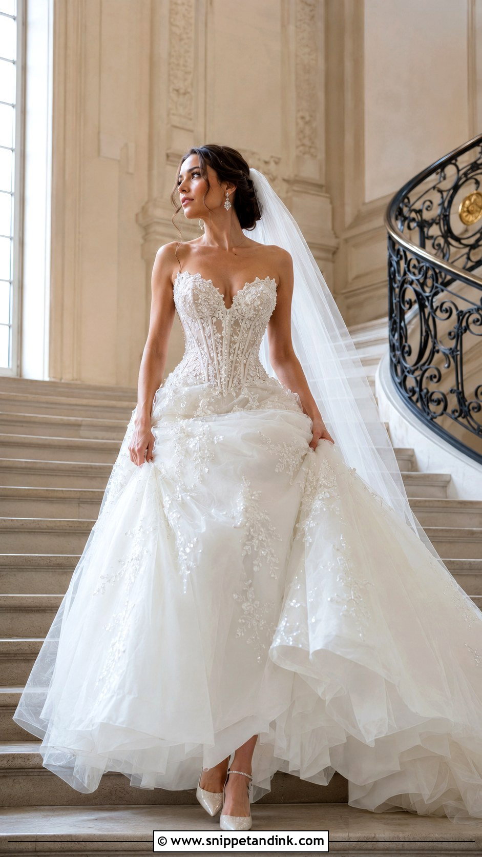 Crystal Corset Princess Wedding Dress - Snippet and Ink - 20 Jeweled Wedding Dress Ideas