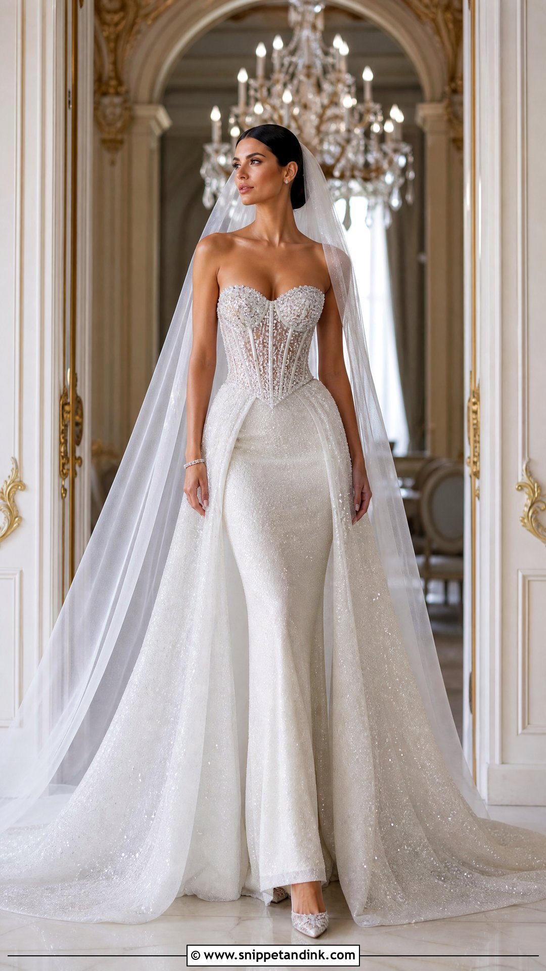 Crystal Corset Wedding Dress - Snippet and Ink - 20 Sparkle Wedding Dresses