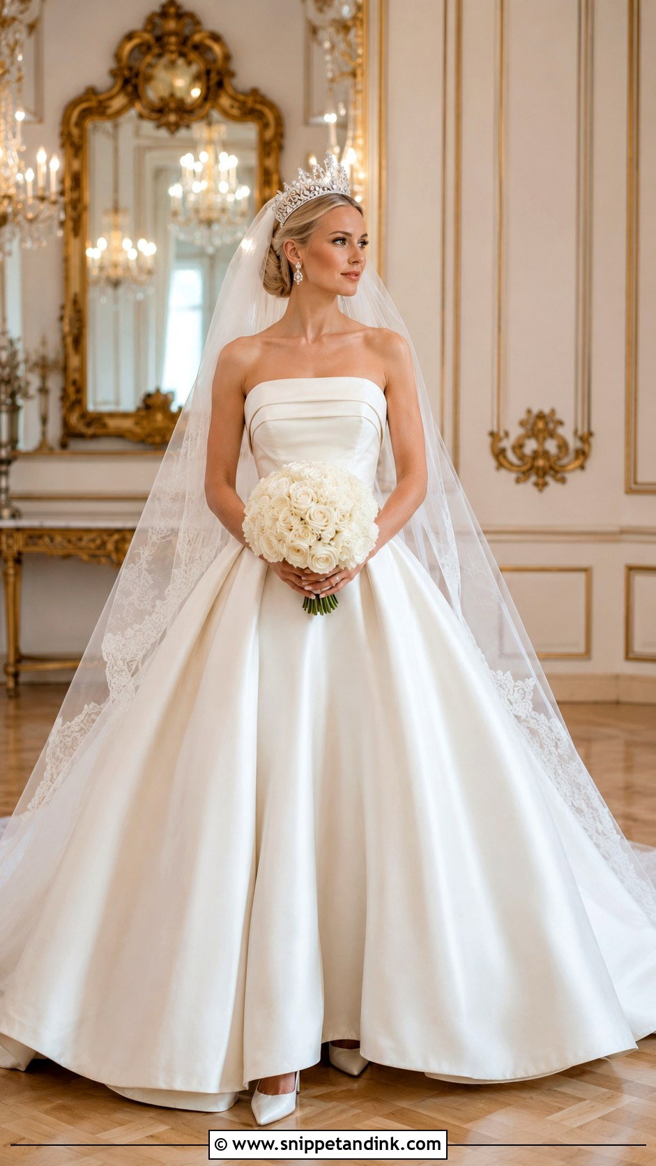 Crystal Crown Bride With Ball Gown - Snippet and Ink - 20 Crown Bride Ideas
