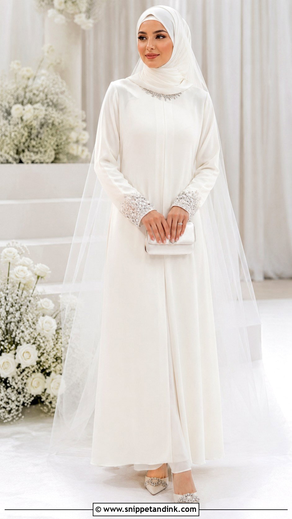 Crystal Cuff Bride Abaya - Snippet and Ink - 20 Bride Abaya Ideas