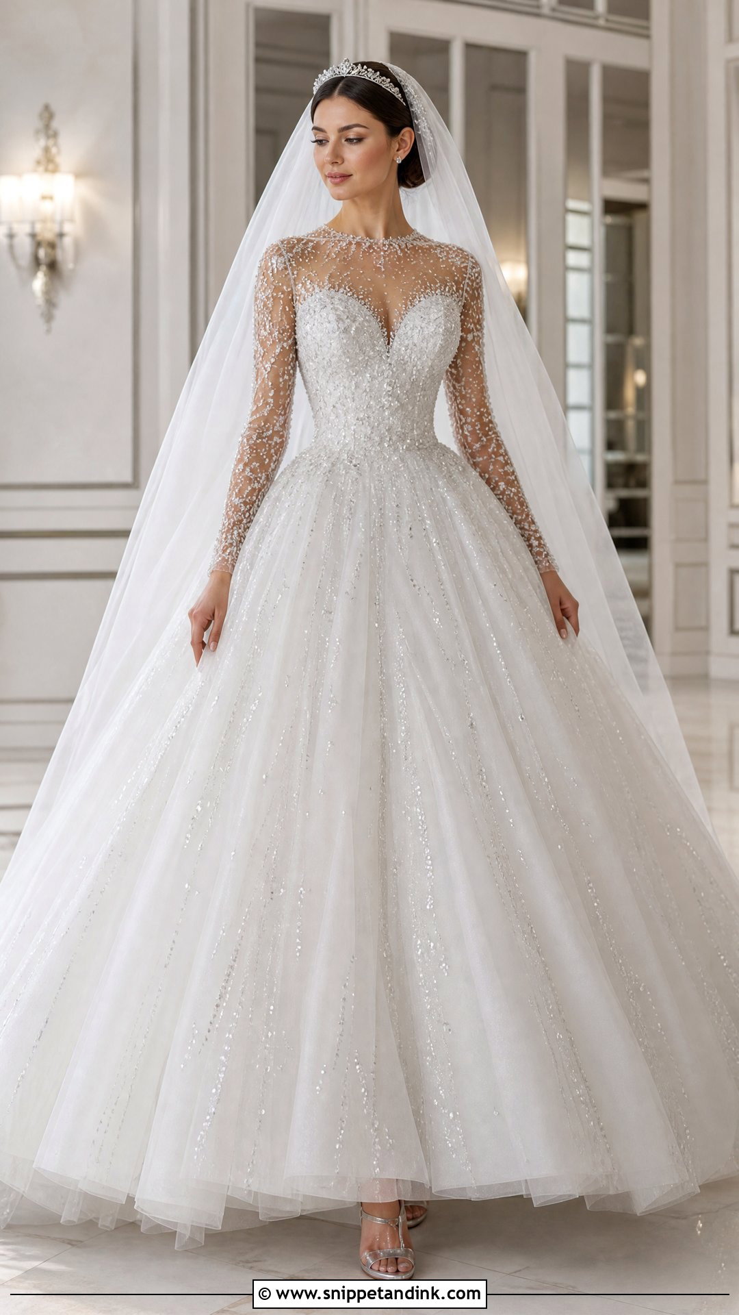 Crystal Embellished Royal Wedding Dress - Snippet and Ink - 20 Royal Princess Wedding Dresses