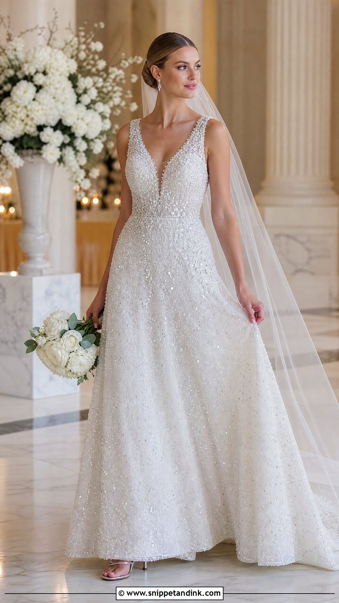 Crystal Embellished Wedding Dress - Snippet and Ink - 25 Luxurious Wedding Dress Ideas