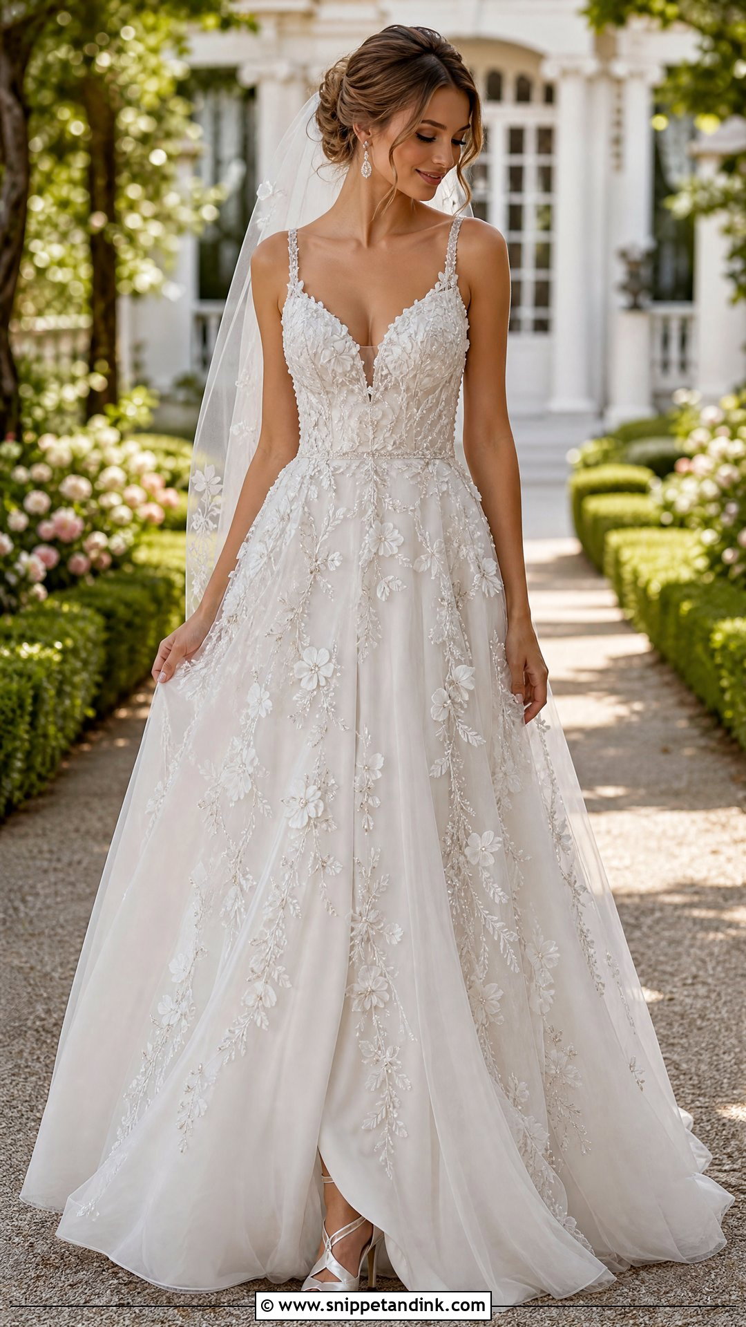 Crystal Floral Wedding Dress - Snippet and Ink - 20 Wedding Dress Crystals Ideas