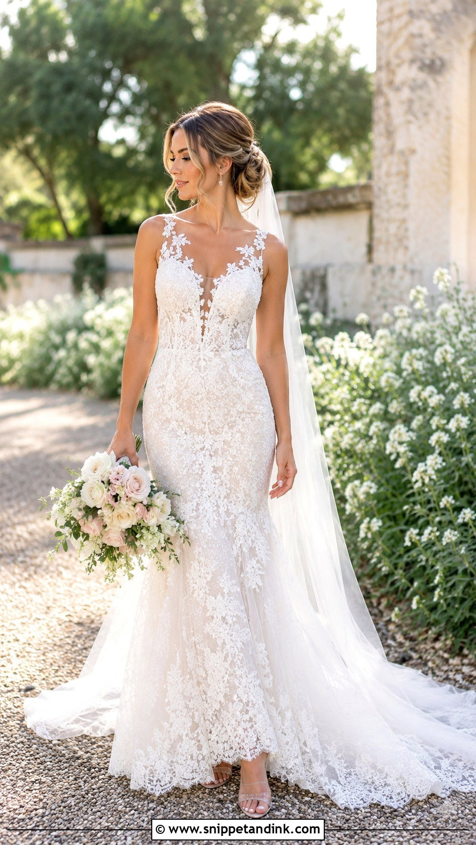 Crystal Floral Wedding Dress - Snippet and Ink - 25 Crystal Wedding Dresses
