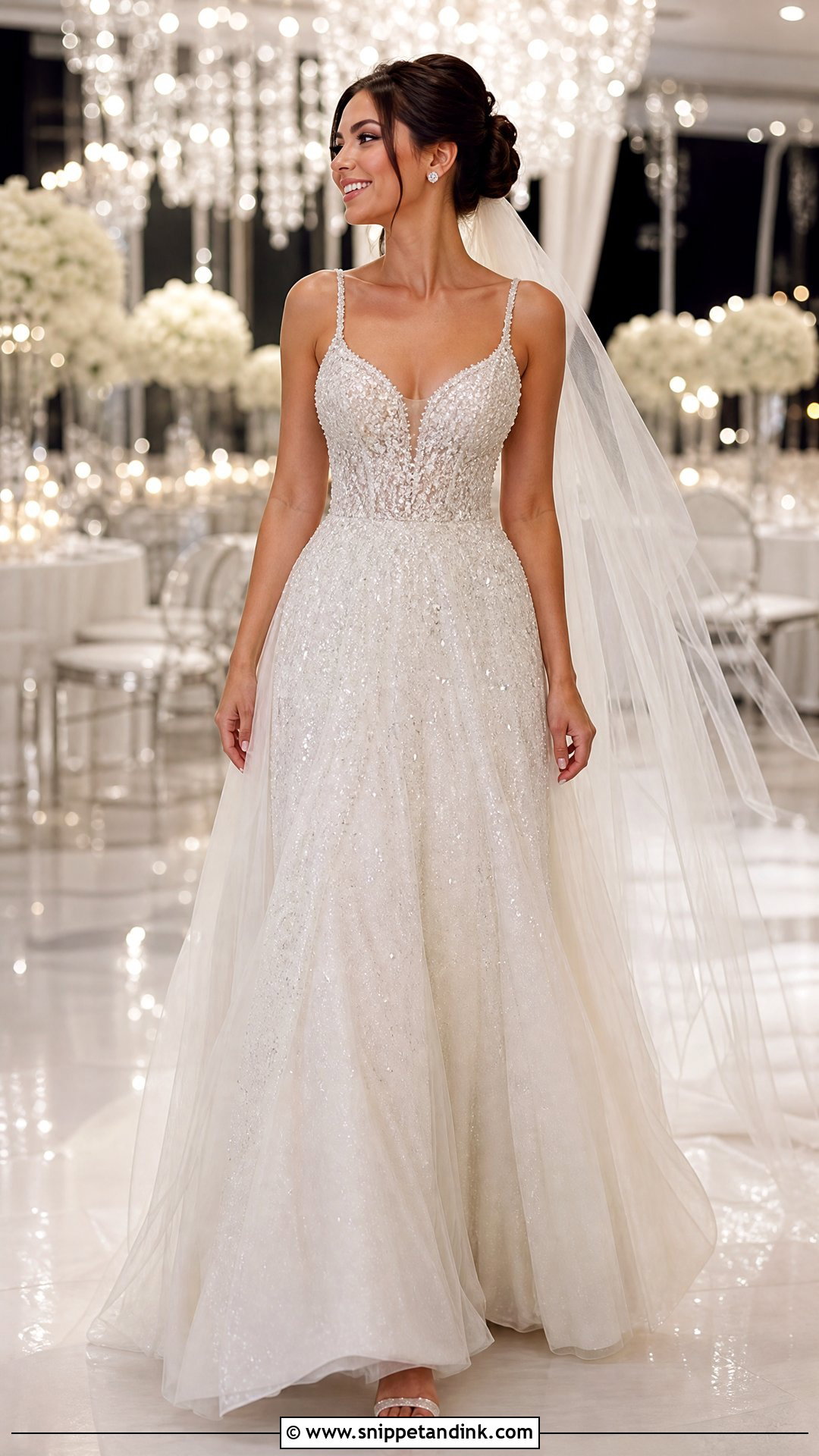 Crystal Glitter Wedding Dress - Snippet and Ink - 25 Glittery Wedding Dresses
