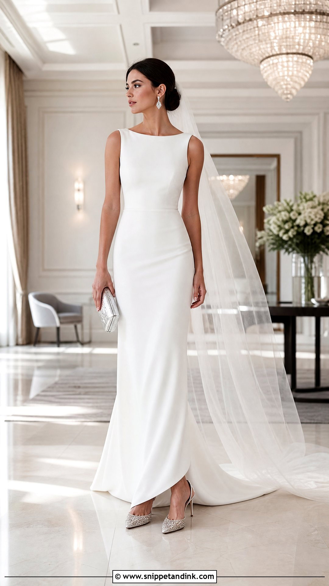 Crystal High Heels With Simple Wedding Dress - Snippet and Ink - 20 Wedding High Heels Brides Ideas