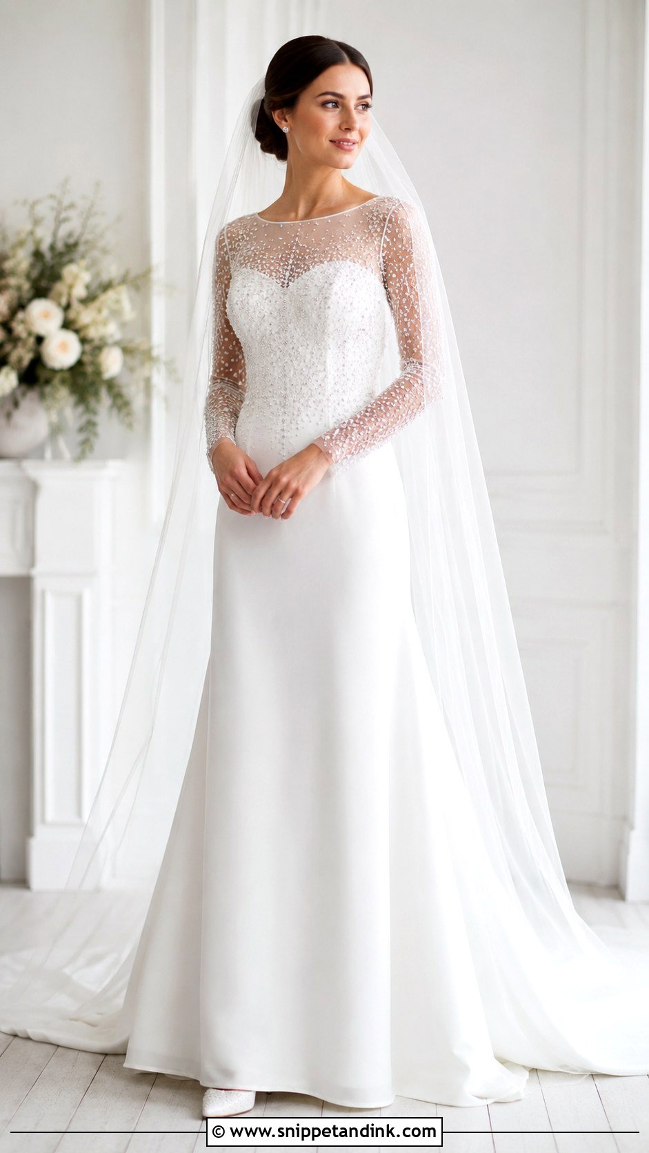 Crystal Long Sleeve Wedding Dress - Snippet and Ink - 25 Crystal Wedding Dresses