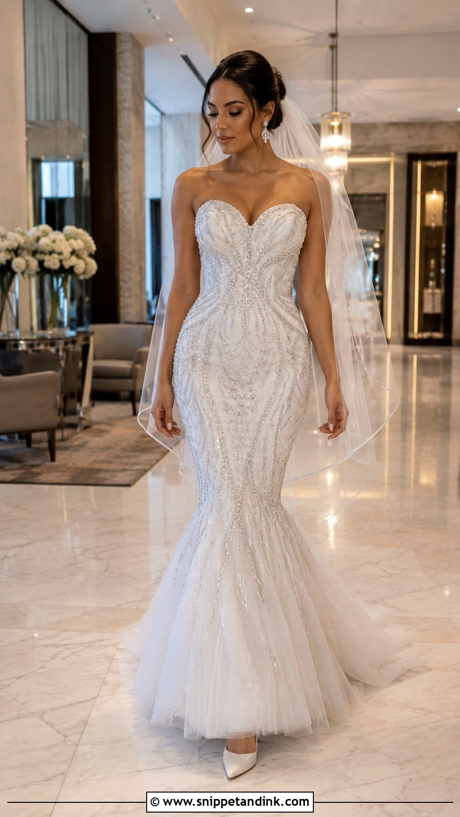 Crystal Mermaid Wedding Dress - Snippet and Ink - 20 Crystal Wedding Dress Ideas
