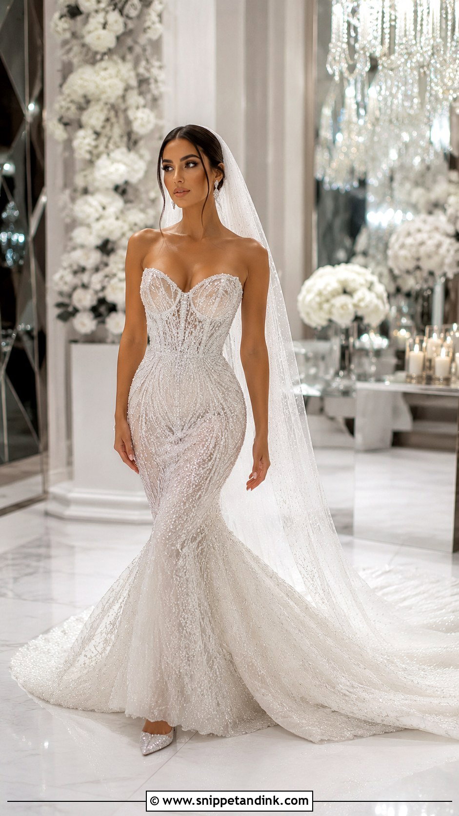 Crystal Mermaid Wedding Dress - Snippet and Ink - 25 Crystal Wedding Dresses