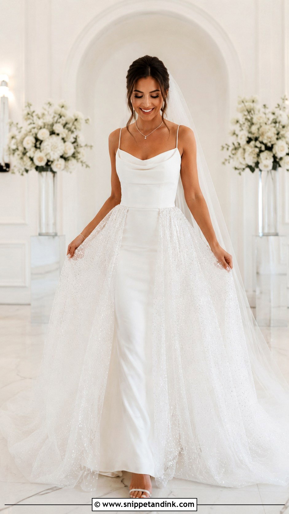 Crystal Overskirt Wedding Dress - Snippet and Ink - 25 Crystal Wedding Dresses