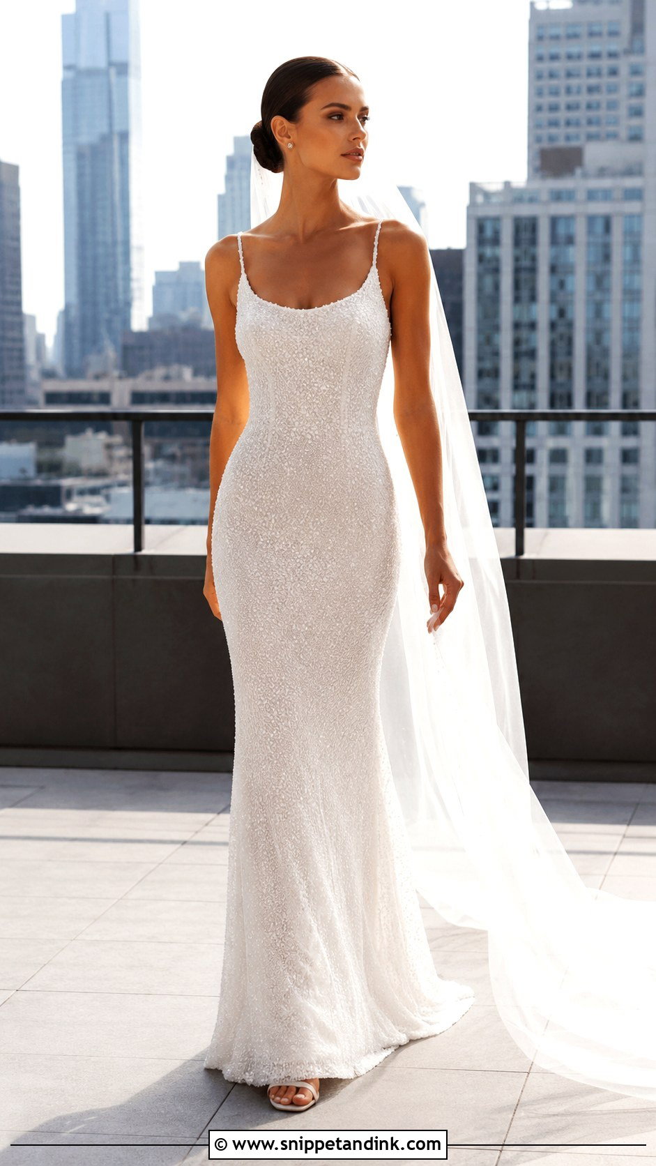 Crystal Sheath Wedding Dress - Snippet and Ink - 25 Crystal Wedding Dresses