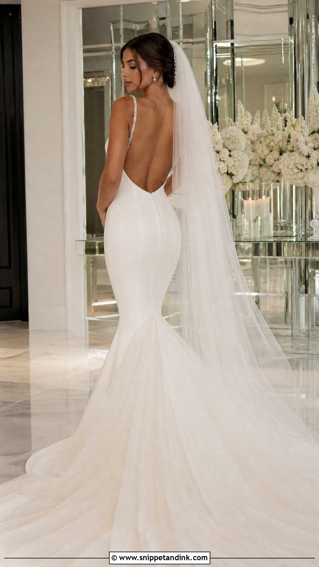 Crystal Strap Mermaid Wedding Dress - Snippet and Ink - 20 Strap Wedding Dress Ideas