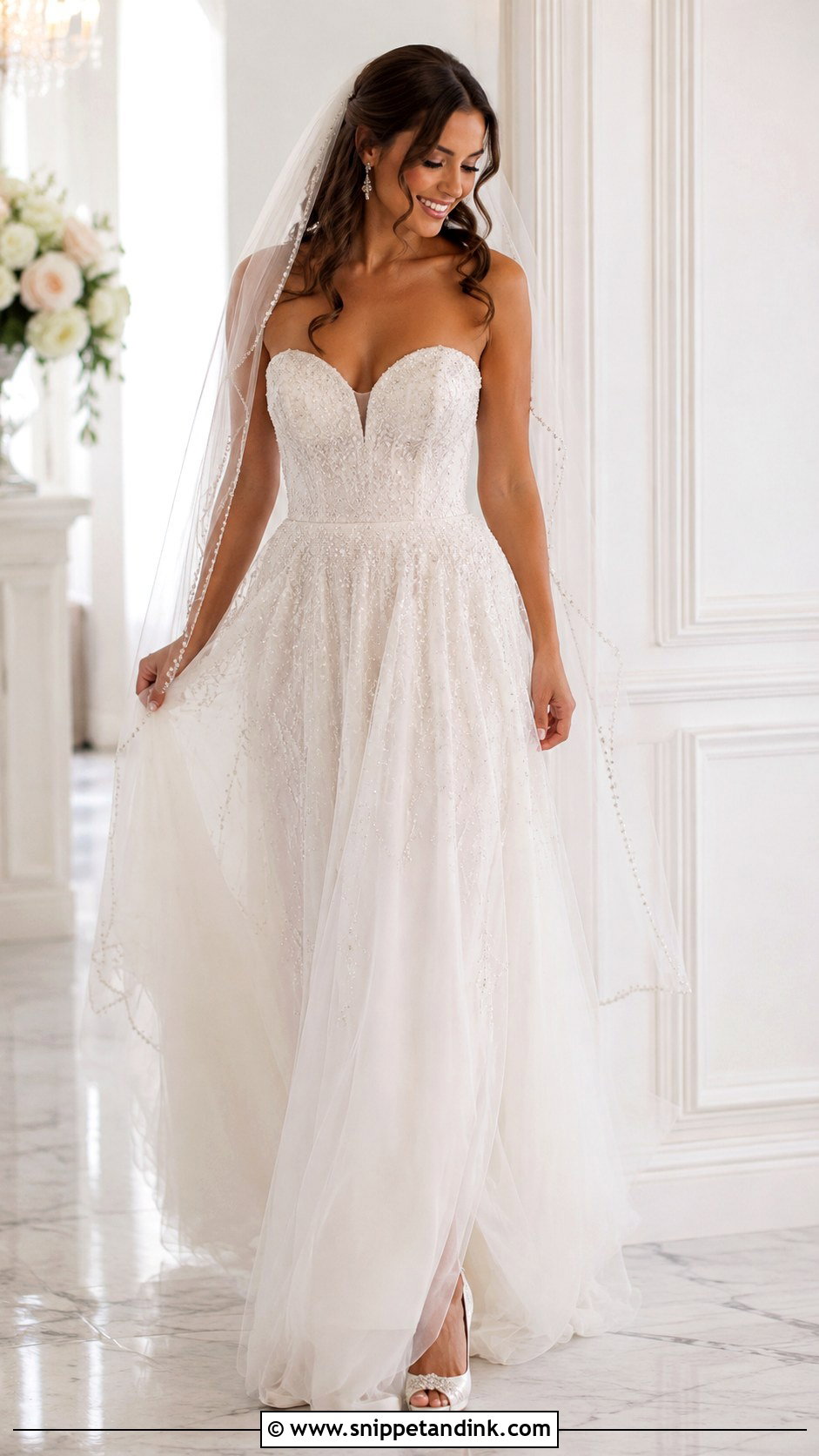 Crystal Sweetheart Wedding Dress - Snippet and Ink - 25 Crystal Wedding Dresses