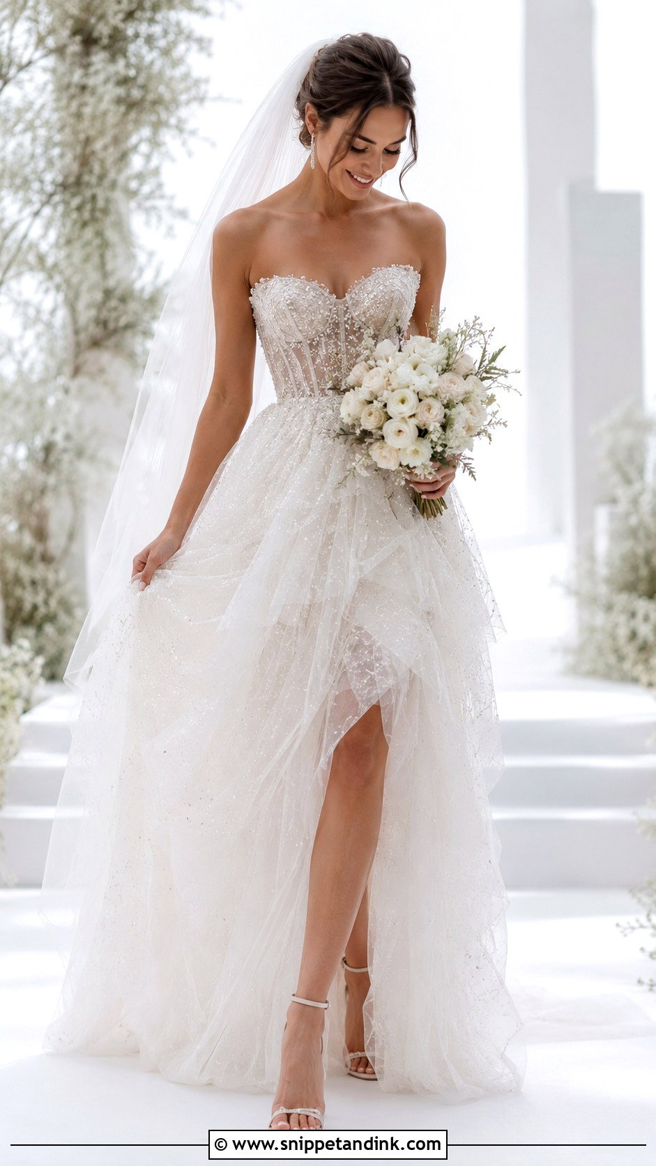 Crystal Tulle Wedding Dress - Snippet and Ink - 25 Crystal Wedding Dresses