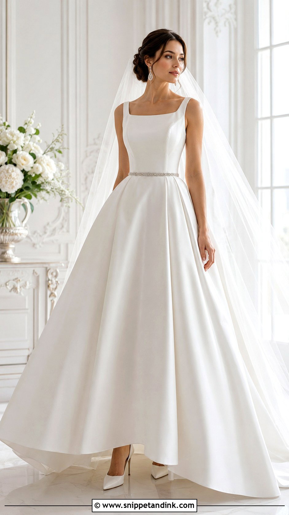 Crystal Wedding Dress Belt With Satin Ball Gown - Snippet and Ink - 20 Wedding Dress Belt Ideas