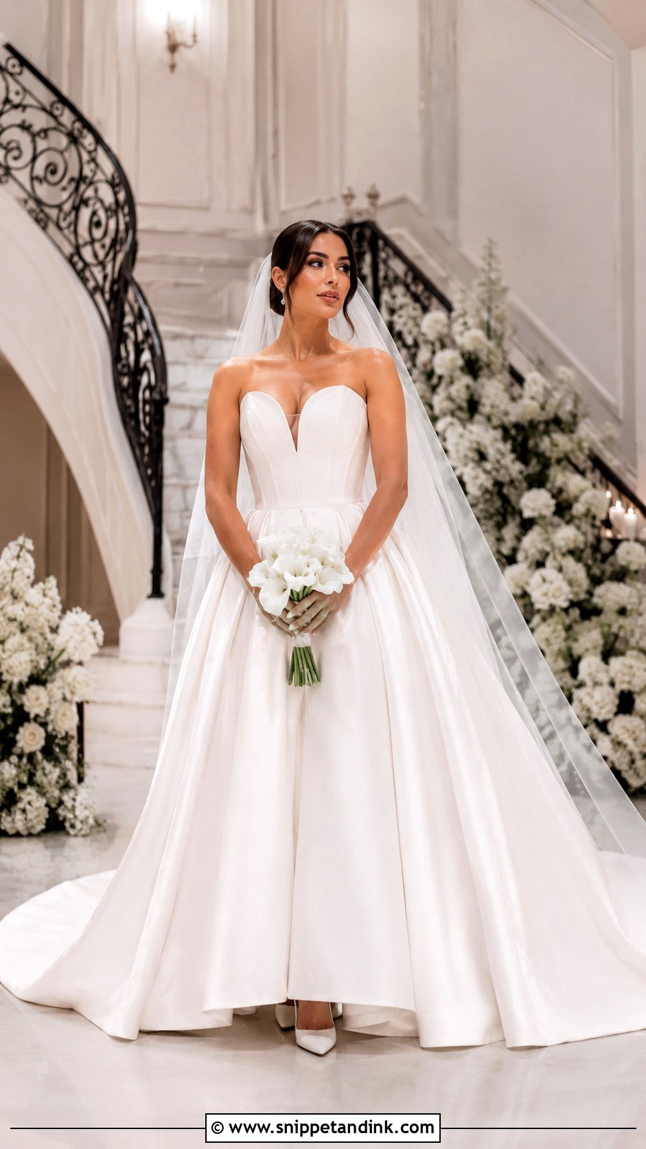 Curve Basque Waist Ball Gown Wedding Dress - Snippet and Ink - 20 Curve Wedding Dresses