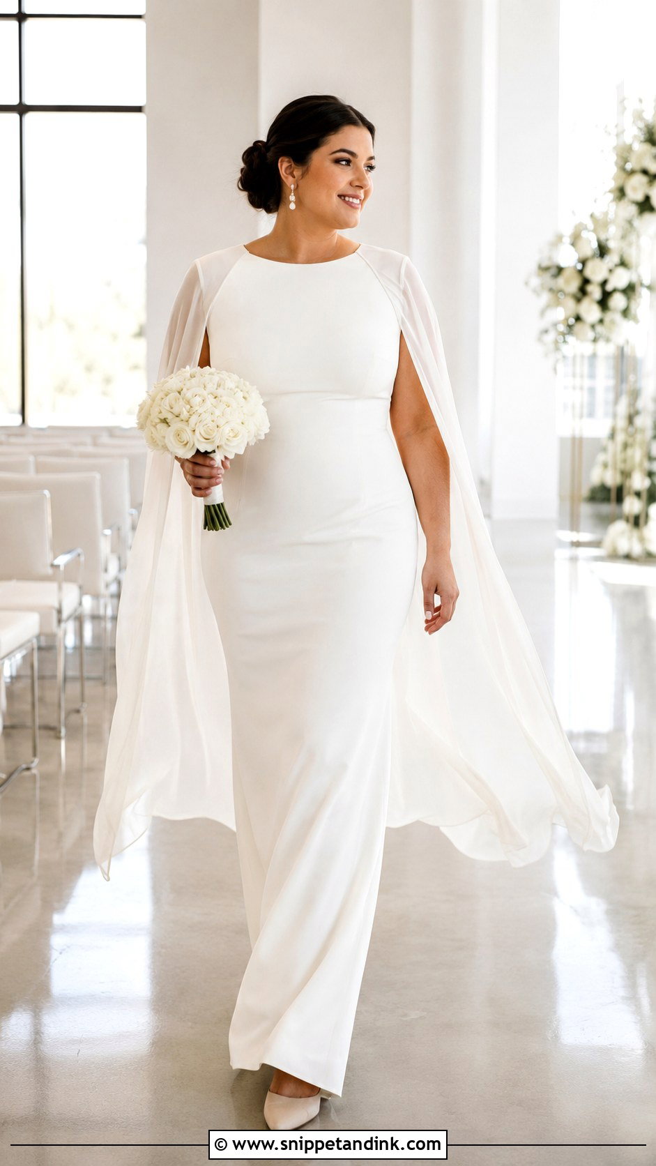 Curve Cape Sleeve Wedding Dress - Snippet and Ink - 20 Curve Wedding Dresses