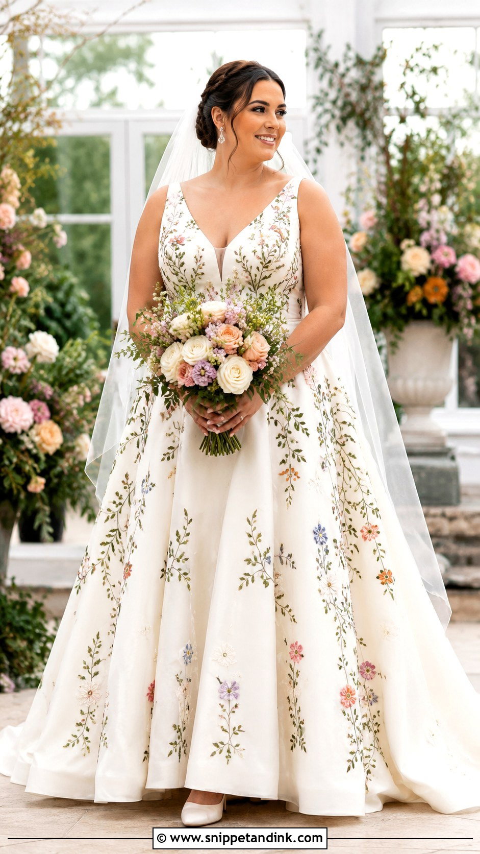 Curve Embroidered Color Wedding Dress - Snippet and Ink - 20 Curve Wedding Dresses