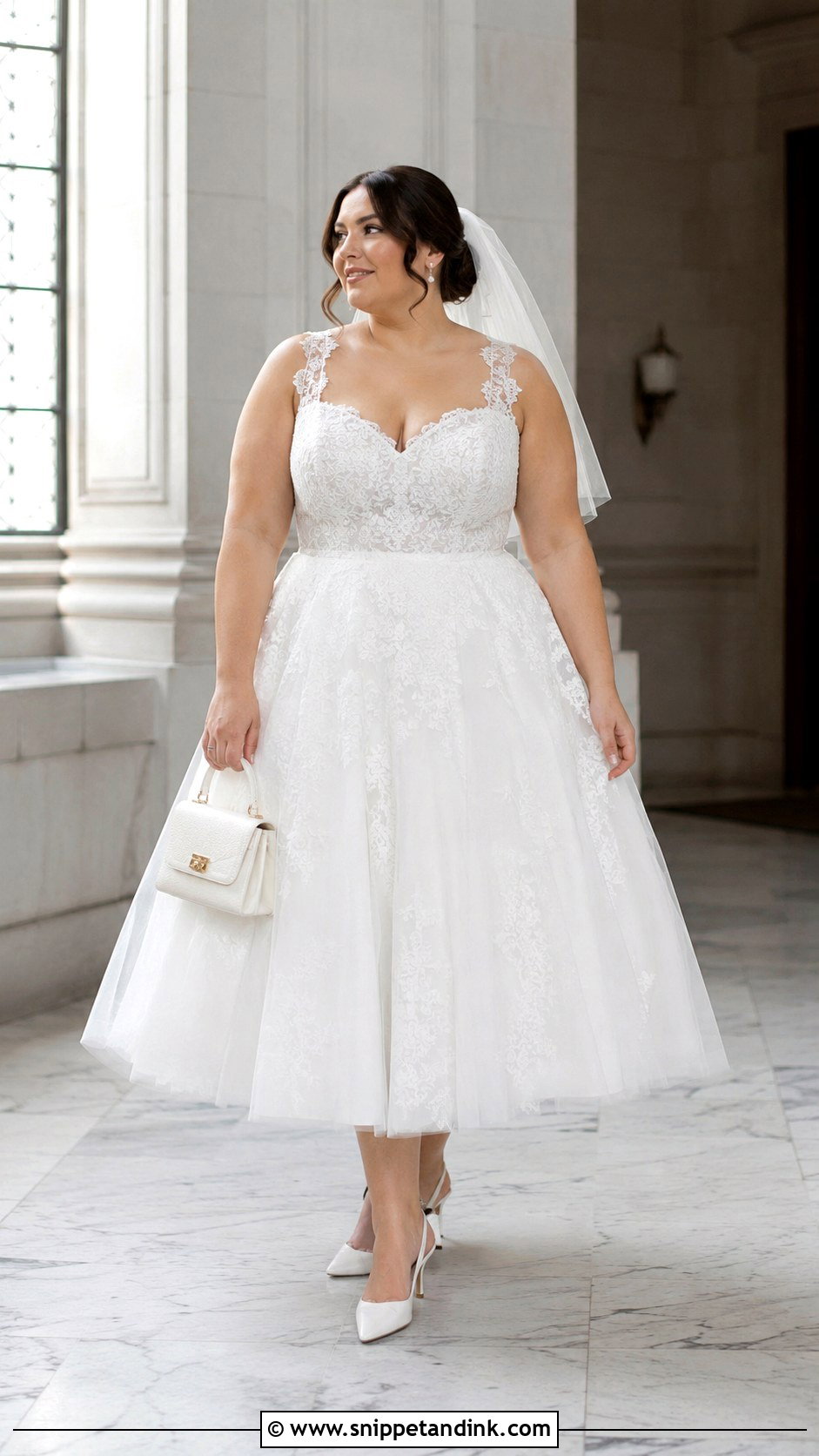 Curve Tea Length Wedding Dress - Snippet and Ink - 20 Curve Wedding Dresses