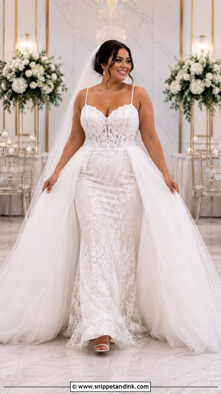 Curve Wedding Dress With Detachable Overskirt - Snippet and Ink - 20 Curve Wedding Dresses