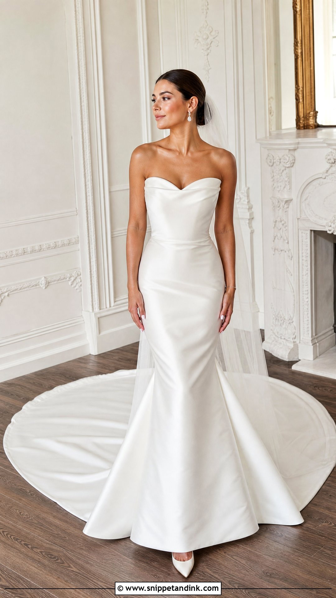 Curved Neckline Mermaid Wedding Dress - Snippet and Ink - 20 Sculptural Wedding Dress Ideas