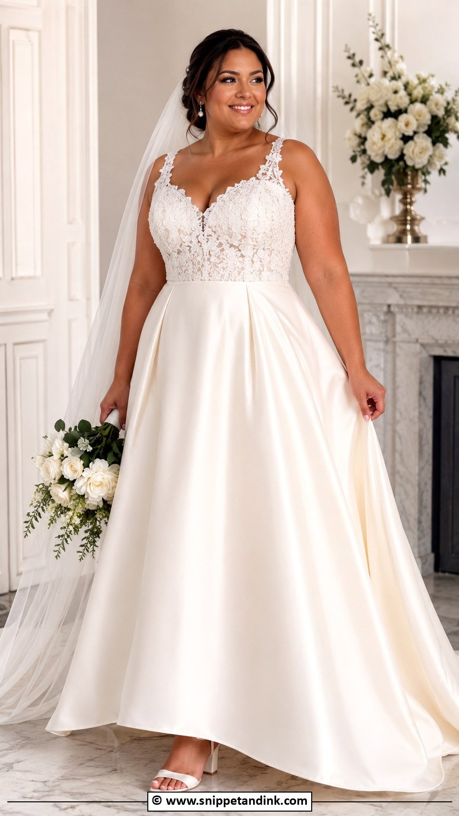Curvy A Line Wedding Dress - Snippet and Ink - 30 Curvy Wedding Dress Ideas