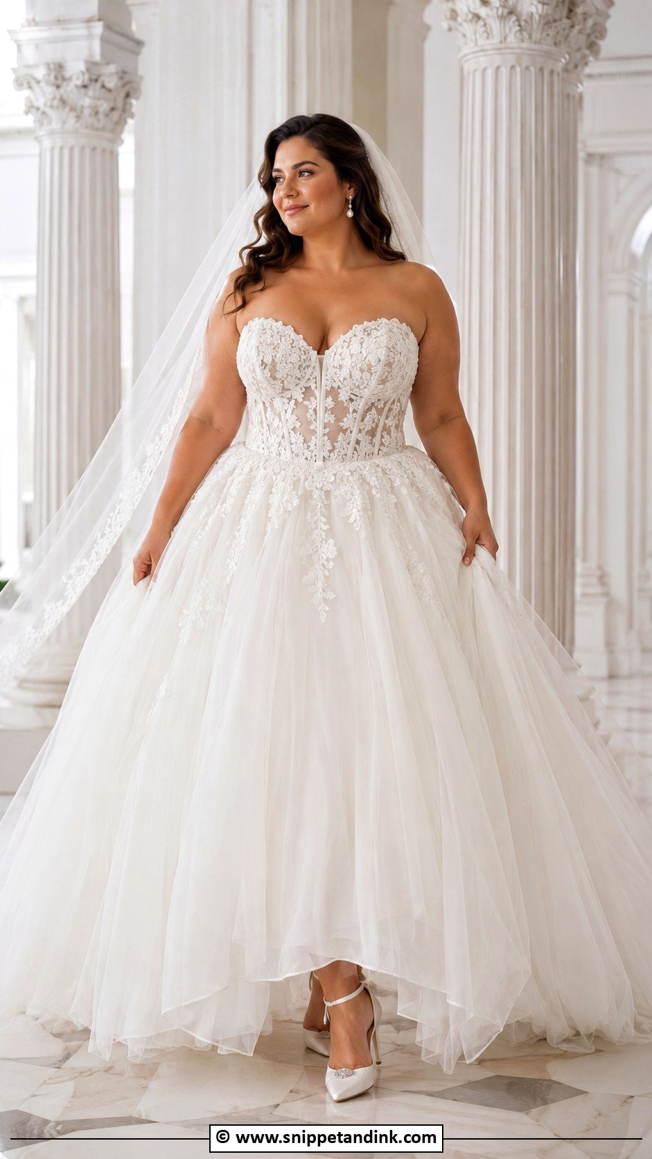 Curvy Ball Gown Wedding Dress - Snippet and Ink - 30 Curvy Wedding Dress Ideas