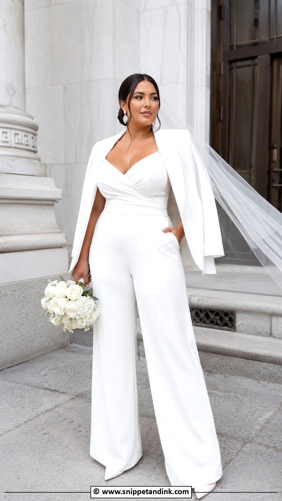 Curvy Bridal Jumpsuit - Snippet and Ink - 30 Curvy Wedding Dress Ideas
