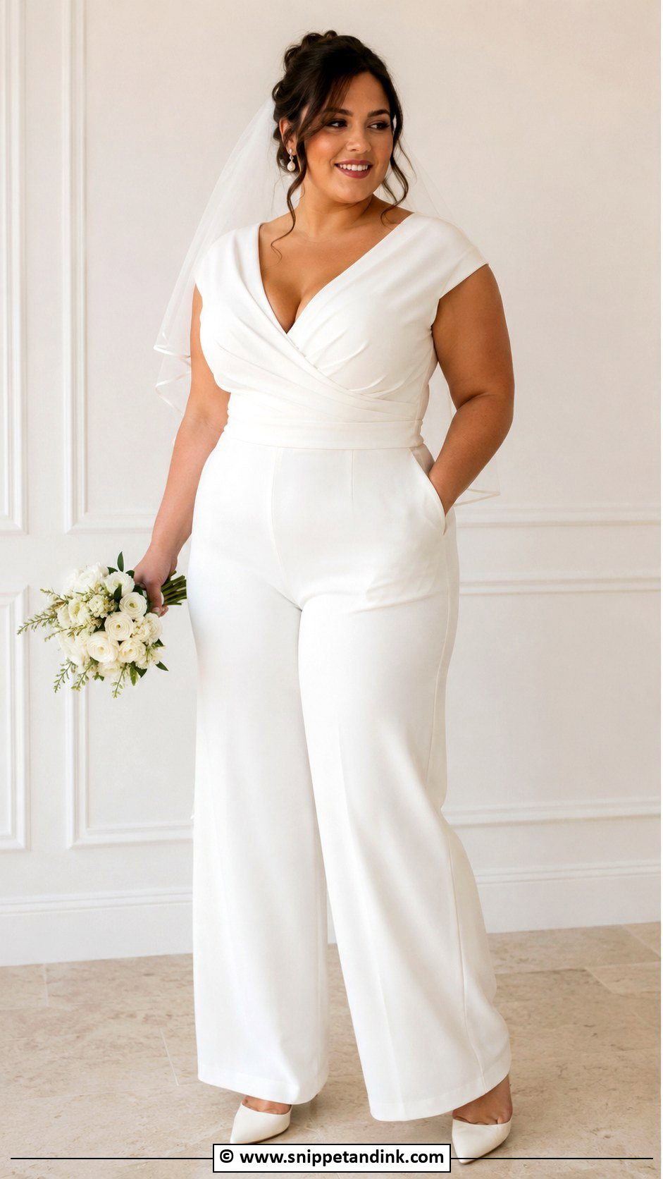 Curvy Bride Bridal Jumpsuit - Snippet and Ink - 25 Curvy Bride Dress Ideas