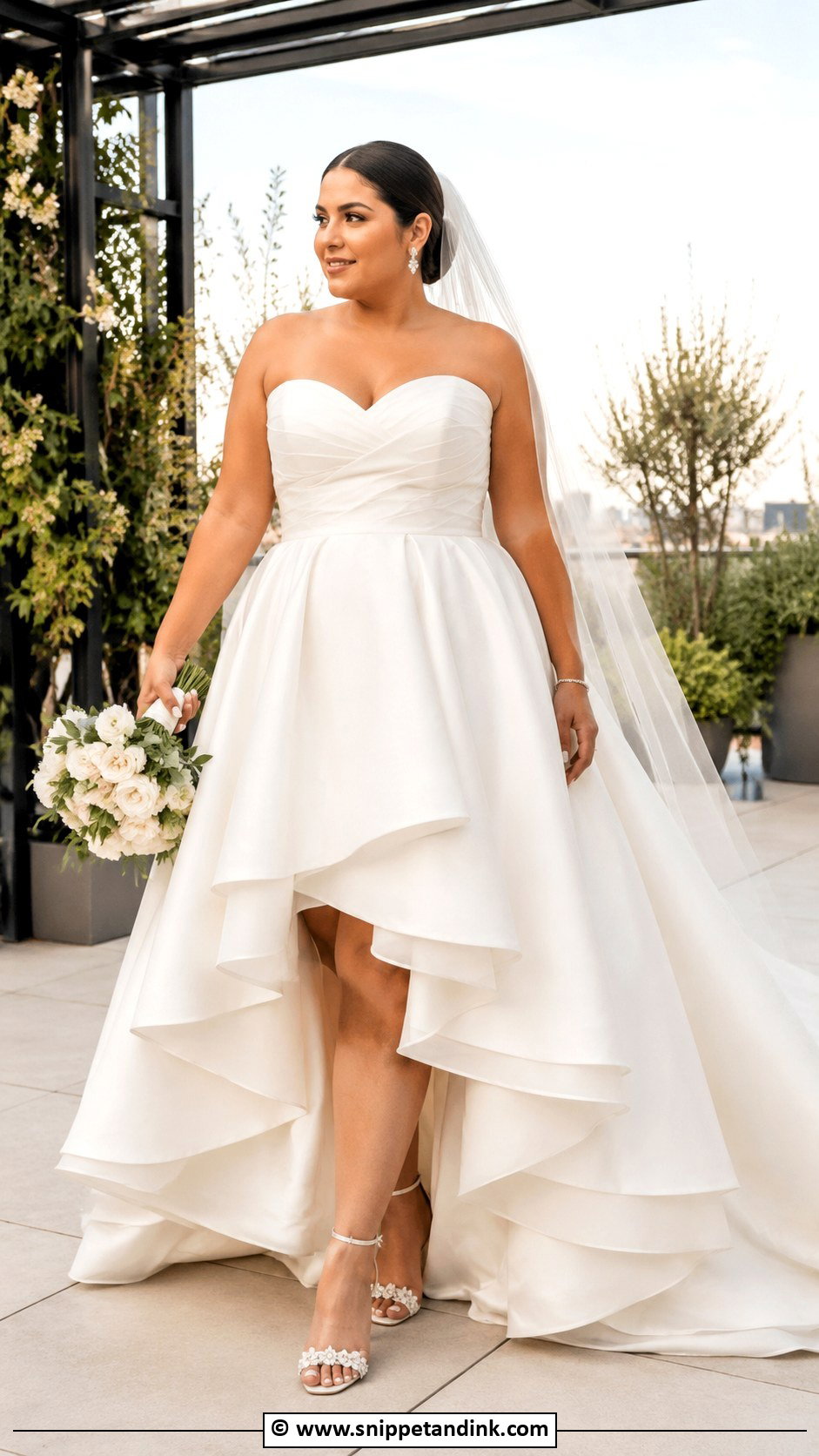 Curvy Bride High Low Wedding Dress - Snippet and Ink - 25 Curvy Bride Dress Ideas