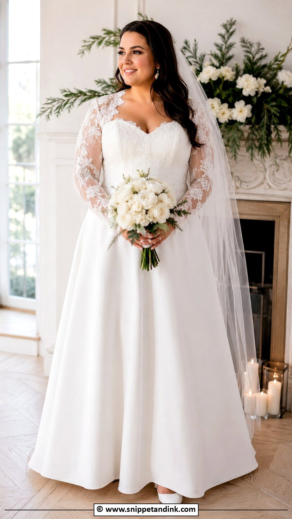 Curvy Bride Long Sleeve Wedding Dress - Snippet and Ink - 25 Curvy Bride Dress Ideas