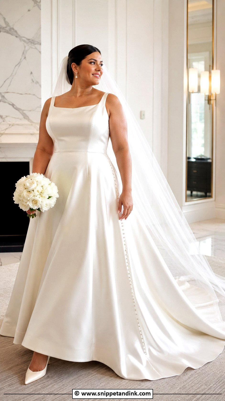 Curvy Bride Satin Wedding Dress - Snippet and Ink - 25 Curvy Bride Dress Ideas