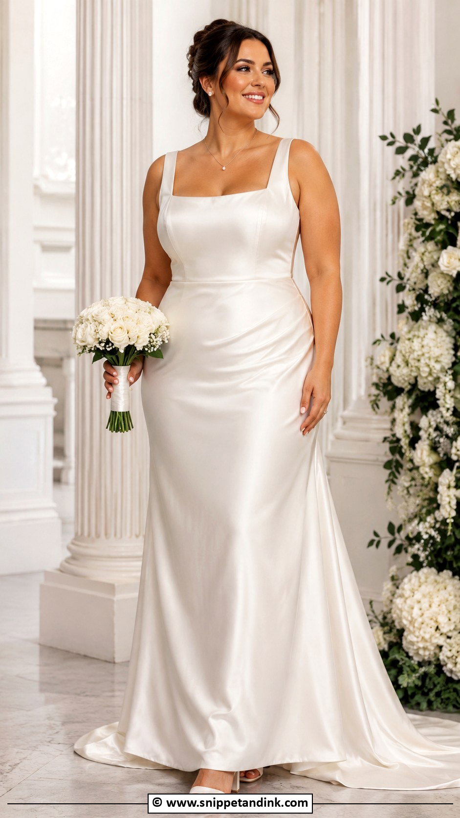 Curvy Bride Square Neck Wedding Dress - Snippet and Ink - 25 Curvy Bride Dress Ideas