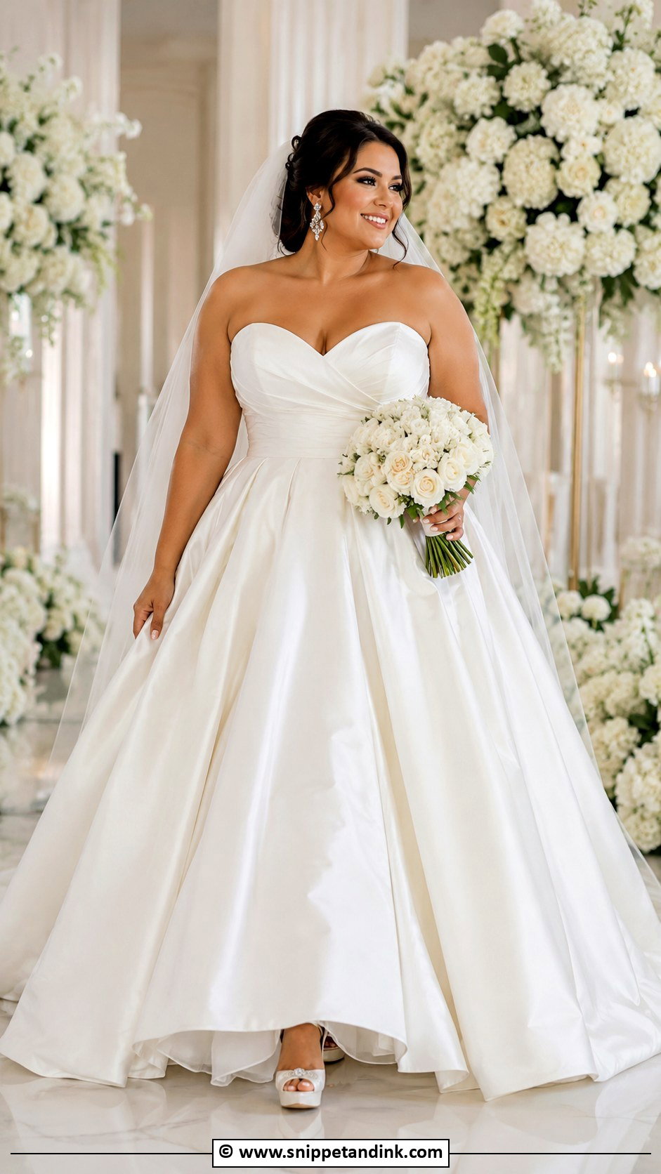 Curvy Bride Strapless Wedding Dress - Snippet and Ink - 25 Curvy Bride Dress Ideas