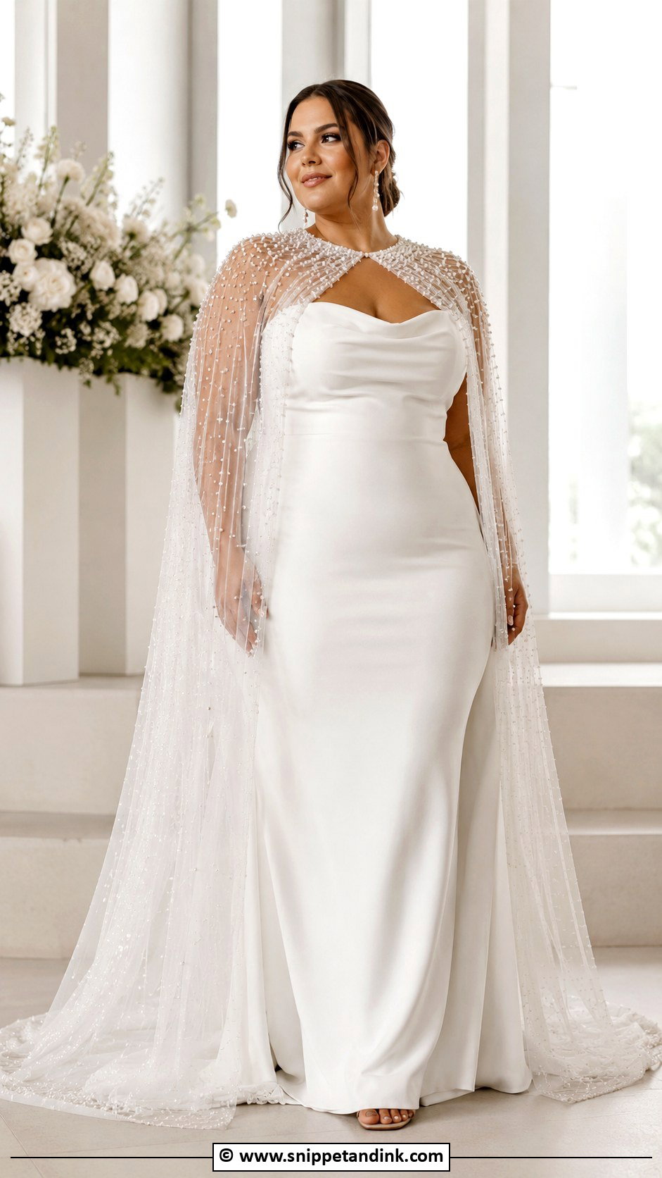Curvy Bride Wedding Dress With Cape - Snippet and Ink - 25 Curvy Bride Dress Ideas